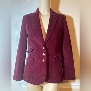 Burgundy CORDUROY Jacket Blazer Hudson’s -sz Small